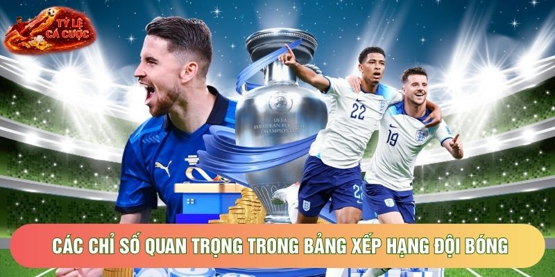 Các chỉ số quan trọng trong bảng xếp hạng đội bóng
