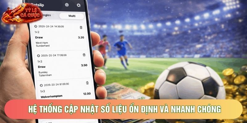 Hệ thống cập nhật số liệu ổn định và nhanh chóng